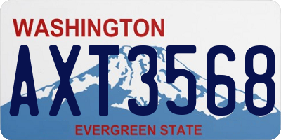 WA license plate AXT3568