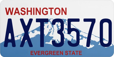 WA license plate AXT3570