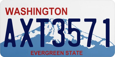 WA license plate AXT3571
