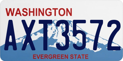 WA license plate AXT3572
