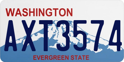 WA license plate AXT3574