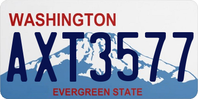 WA license plate AXT3577