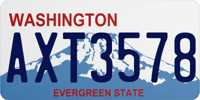 WA license plate AXT3578