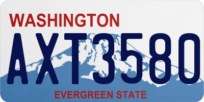WA license plate AXT3580