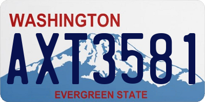 WA license plate AXT3581