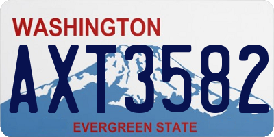 WA license plate AXT3582