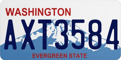 WA license plate AXT3584