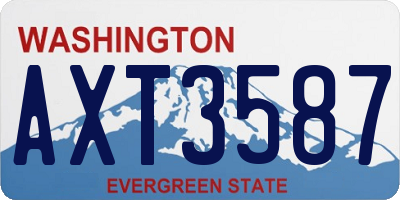 WA license plate AXT3587