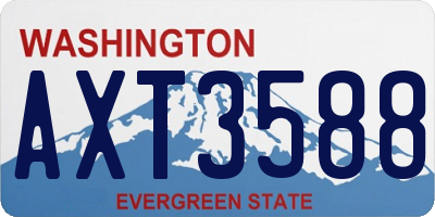 WA license plate AXT3588