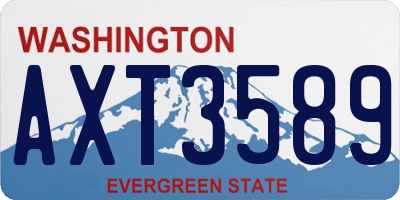 WA license plate AXT3589
