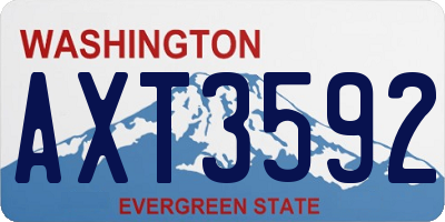 WA license plate AXT3592