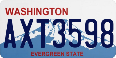WA license plate AXT3598