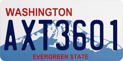 WA license plate AXT3601