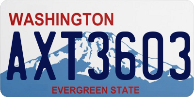 WA license plate AXT3603