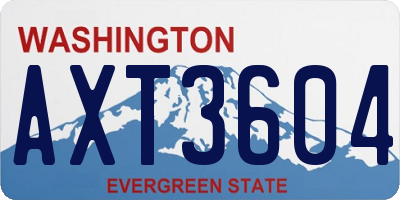 WA license plate AXT3604