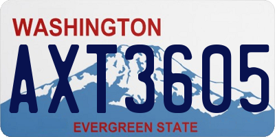 WA license plate AXT3605