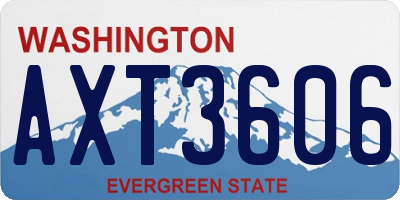 WA license plate AXT3606