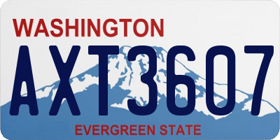 WA license plate AXT3607