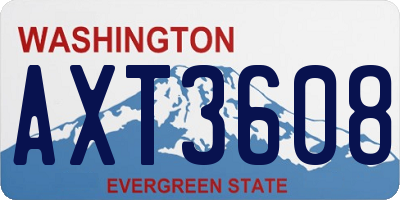 WA license plate AXT3608