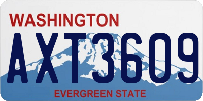WA license plate AXT3609