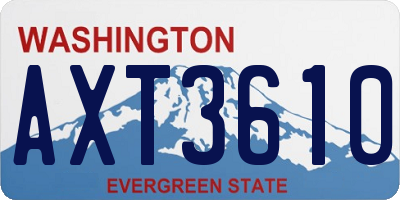 WA license plate AXT3610