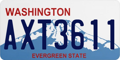 WA license plate AXT3611