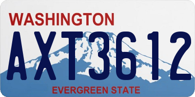 WA license plate AXT3612