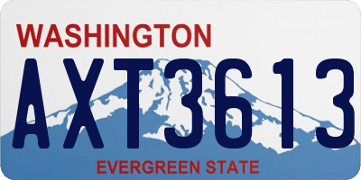 WA license plate AXT3613