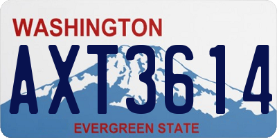WA license plate AXT3614