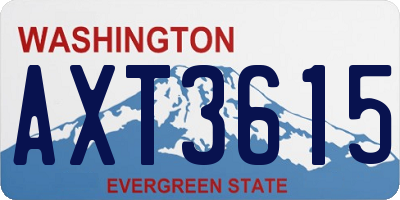 WA license plate AXT3615