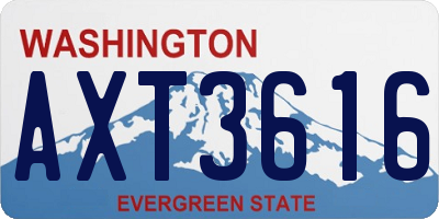 WA license plate AXT3616