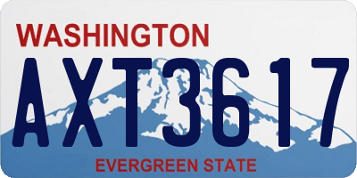 WA license plate AXT3617