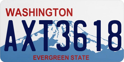 WA license plate AXT3618