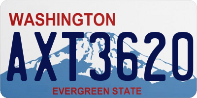 WA license plate AXT3620