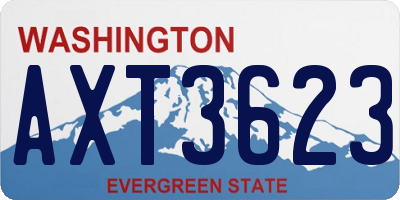 WA license plate AXT3623
