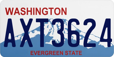WA license plate AXT3624