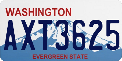WA license plate AXT3625
