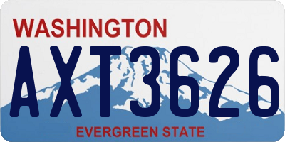 WA license plate AXT3626