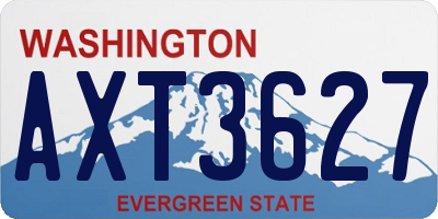 WA license plate AXT3627