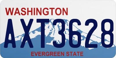 WA license plate AXT3628