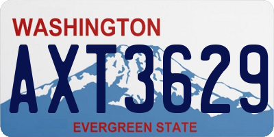 WA license plate AXT3629