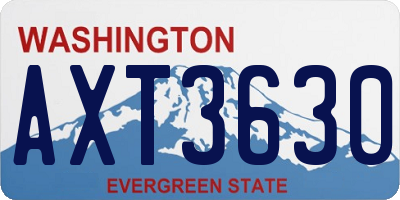 WA license plate AXT3630