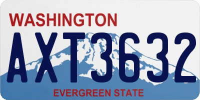 WA license plate AXT3632