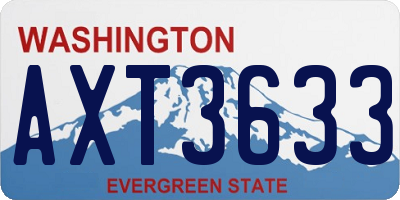 WA license plate AXT3633