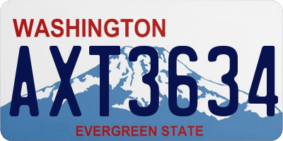 WA license plate AXT3634