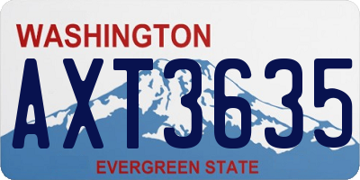WA license plate AXT3635