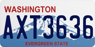 WA license plate AXT3636
