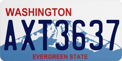 WA license plate AXT3637