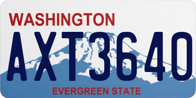 WA license plate AXT3640