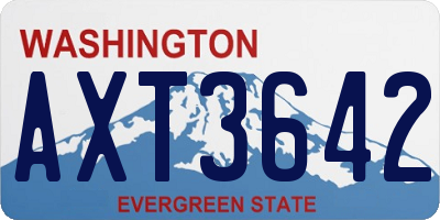 WA license plate AXT3642